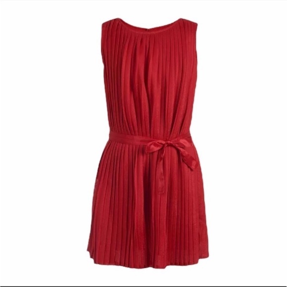 NWT‎ Tommy Hilfiger Sleeveless Pleated Dress in Sparkle Red Size Medium 8/10 - Picture 1 of 6